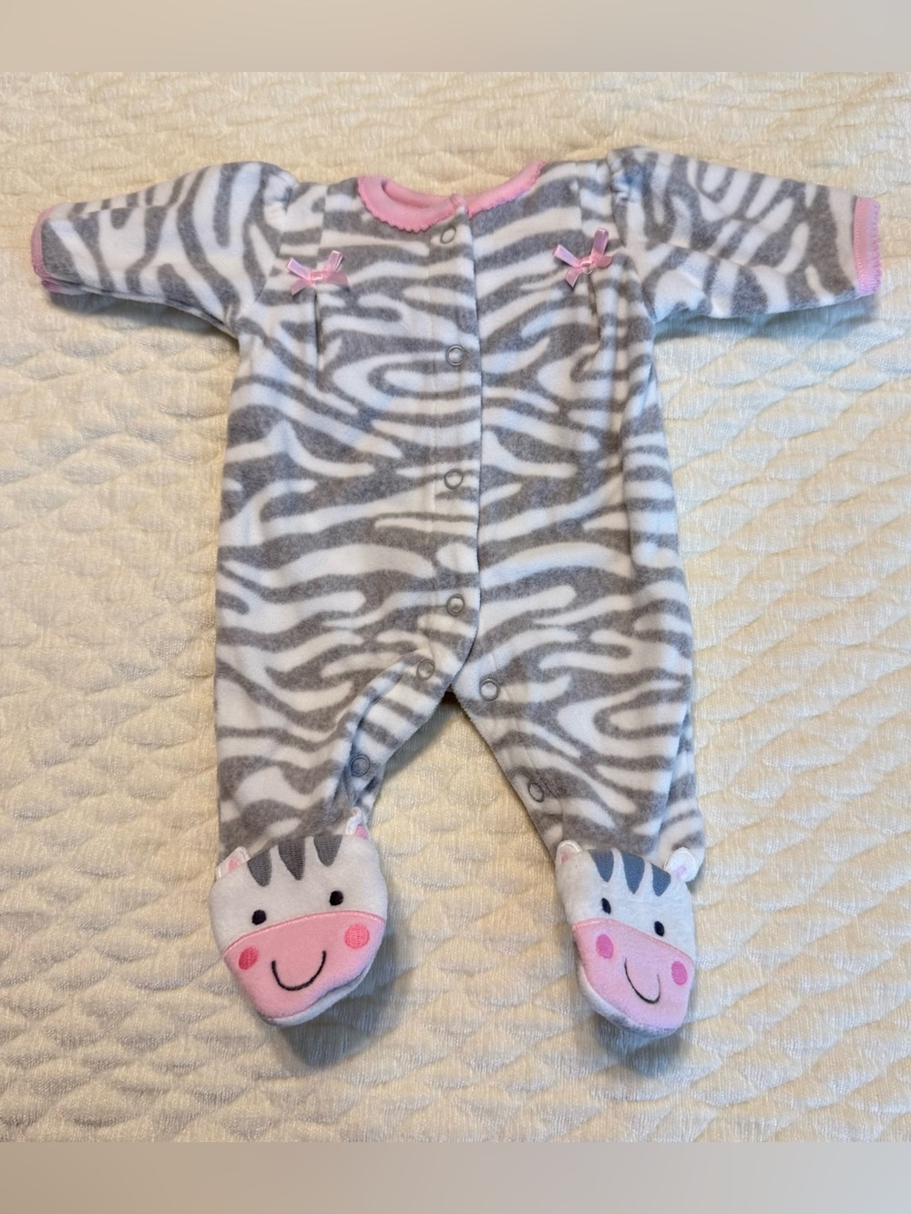 Preemie Zebra Print Fleece Sleeper So Soft